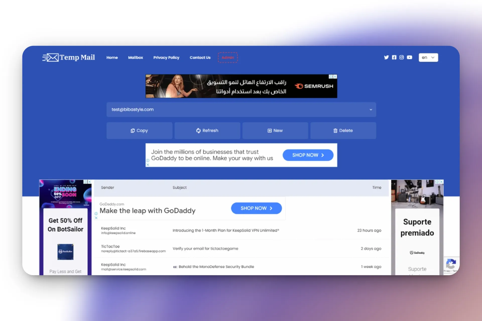 البريد المؤقت preview